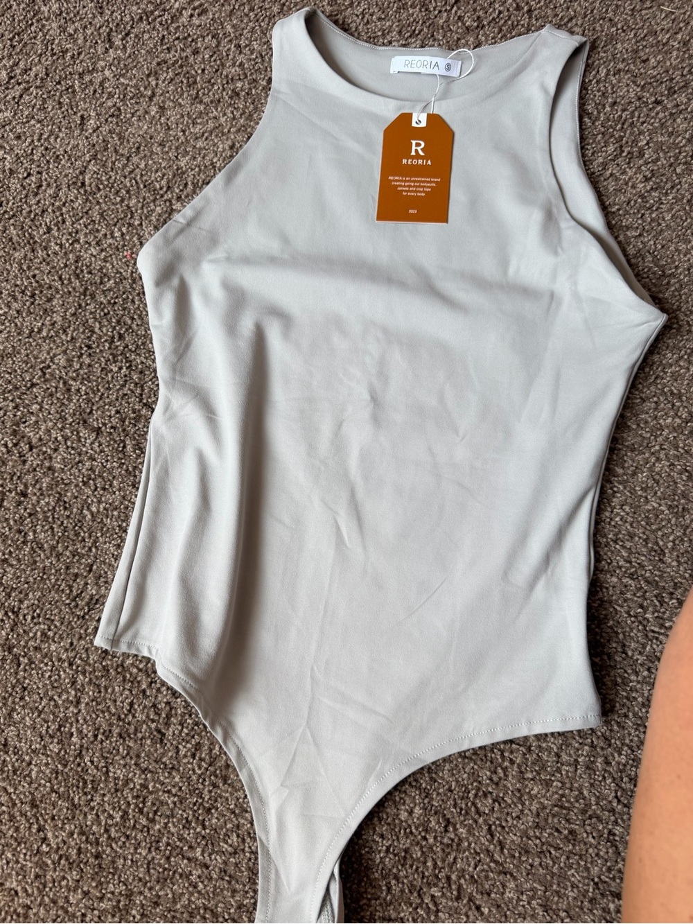 ReoRia Cream High-Neck Sleeveless Bodysuit